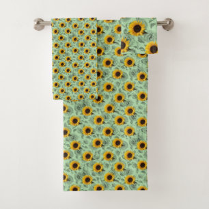 Bathroom Towel Sets Sunflowers