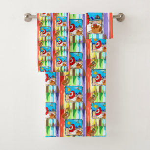 Bathroom Towel Sets Thanksgiving Beach Turkey