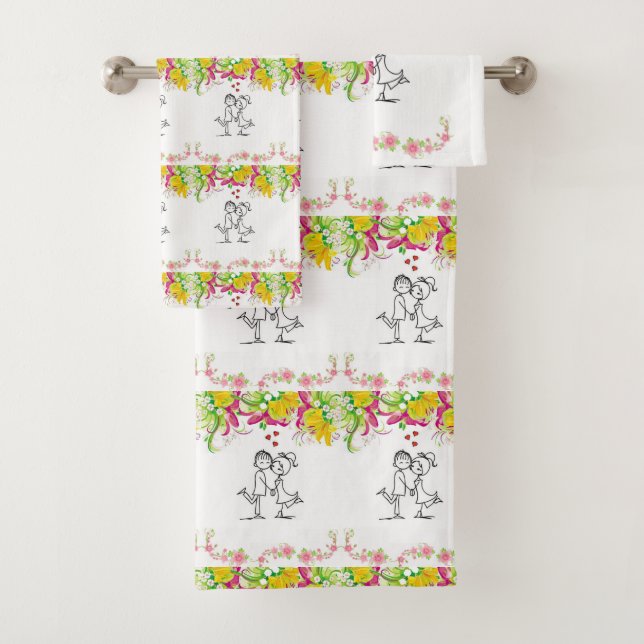 Bathroom Towel Sets Valentine's Day (Insitu)