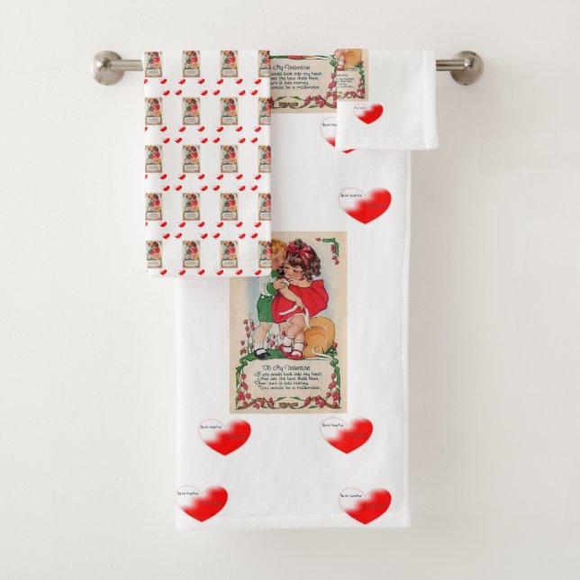 Bathroom Towel Sets Valentine's Day (Insitu)