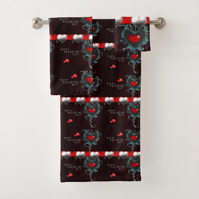 Bathroom Towel Sets Valentine's Day (Insitu)