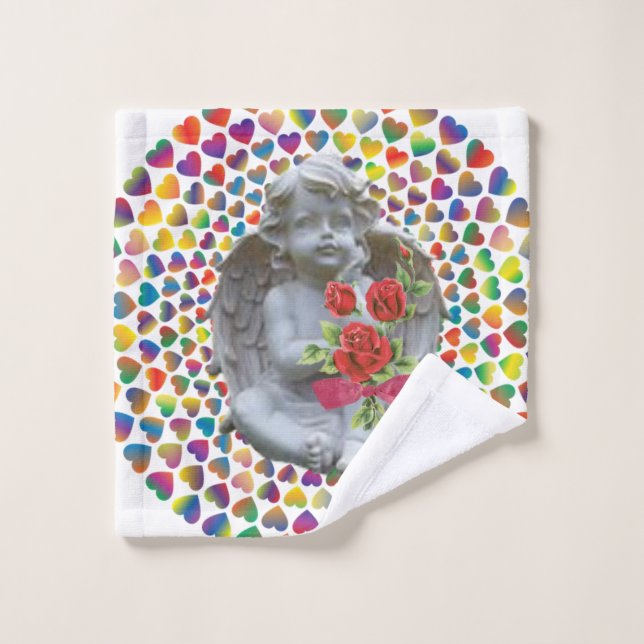 Bathroom Towel Sets Valentine's Day, Angel (Wash Cloth)