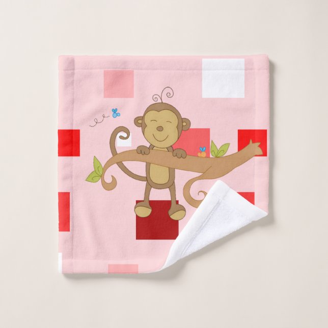 Bathroom Towel Sets Valentine's Day, Monkey (Wash Cloth)