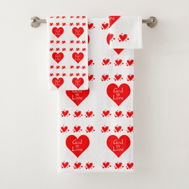 Bathroom Towel Sets Valentine's God is Love (Insitu)