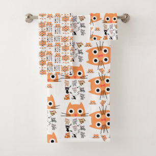 Bathroom Towel Sets Whimsical Cats