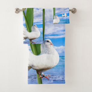 Bathroom Towel Sets White Doves Tulip