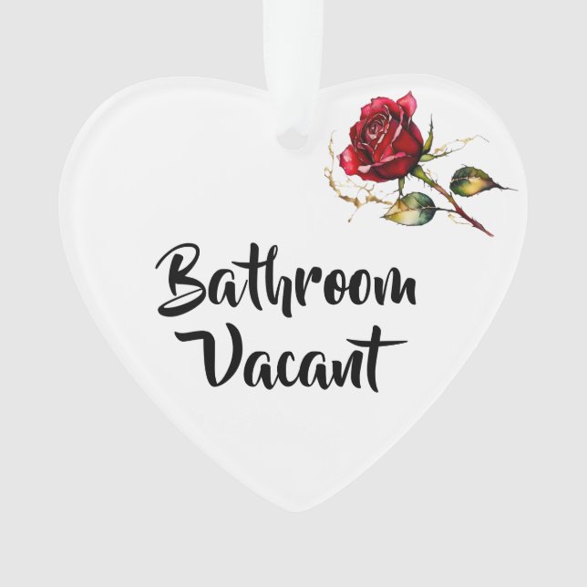 Bathroom Vacant/Engaged Red Rose Ornament (Front)