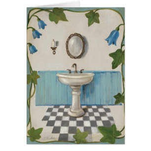 Bathroom with Floral Border