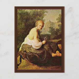 Bathsheba At Her Toilet Seen By King David. [1] Postcard