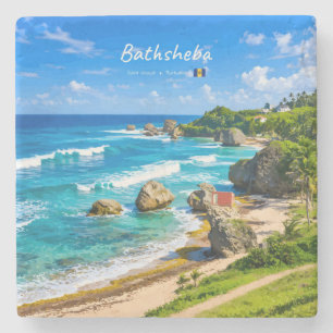 Bathsheba, Barbados - Tropical Beach Coast Stone Coaster