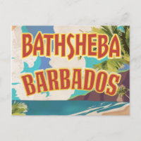 Bathsheba Barbados vintage vacation travel poster