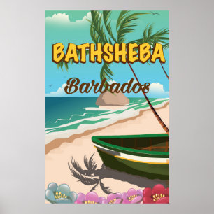 Bathsheba Beach Barbados vacation poster