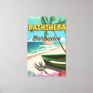 Bathsheba Beach Barbados vacation poster Canvas Print