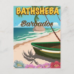 Bathsheba Beach Barbados vacation poster Postcard