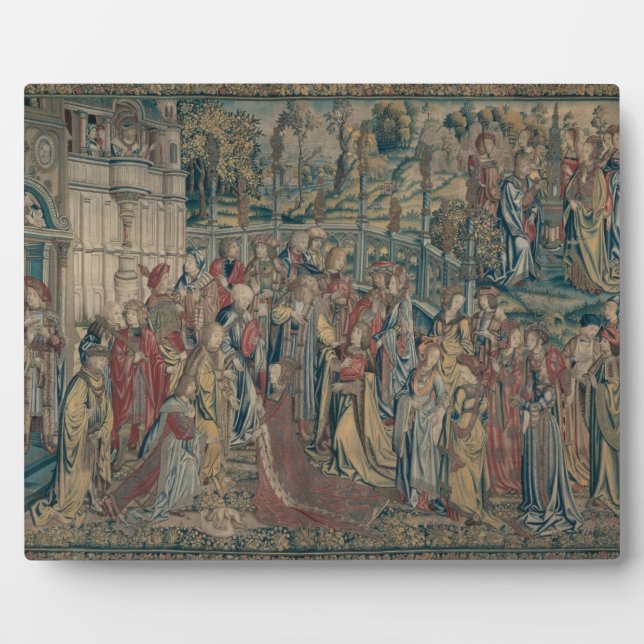 Bathsheba ordered to the Palace, Tapestry of David Plaque (Front)