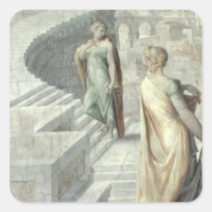 Bathsheba Visiting David, c.1553 Square Sticker