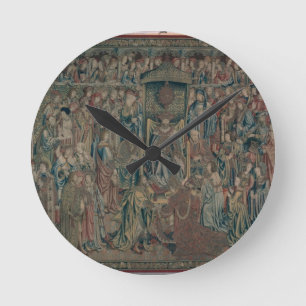 Bathsheba Welcomed at Court, Tapestry of David and Round Clock