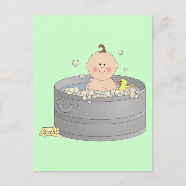 Bathtime Baby Postcard (Front)