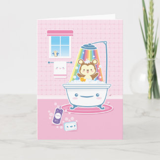 Bathtime Bear Greeting Card