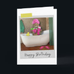 Bathtime Cat Funny Birthday Card<br><div class="desc">Brighten up any cat lover's birthday with this whimsical and fun feline design!</div>