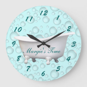 Bathtub & Bubbles Clock- customise & personalise Large Clock