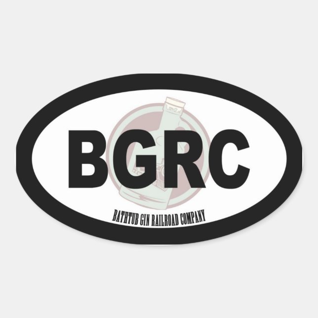 Bathtub Gin Railroad Company Oval Text and logo Oval Sticker (Front)