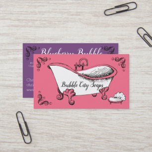 Bathtub handmade soap bath salts business card