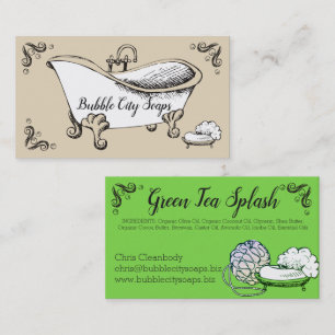 Bathtub handmade soap bath salts business card