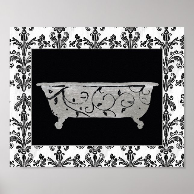 Bathtub in Black and White Poster (Front)