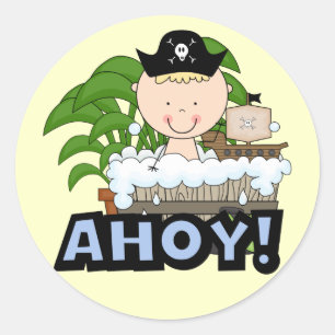 Bathtub Pirates - Blonde Boy Tshirts and Gifts Classic Round Sticker