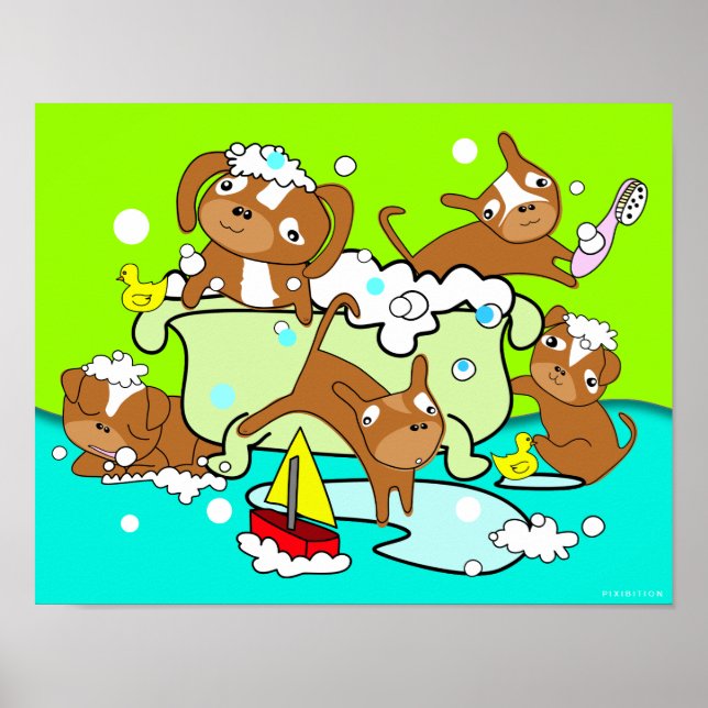 Bathtub Puppy Poster 5 (Front)