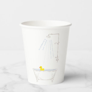 Bathtub Rubber Duck Baby Shower Gender Neutral Paper Cups
