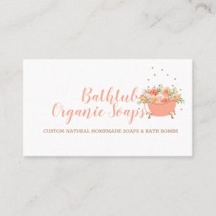 Bathtub Soap Bubble Orange Business Card