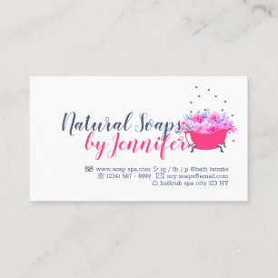 Bathtub Soap Bubble Pink Business Card