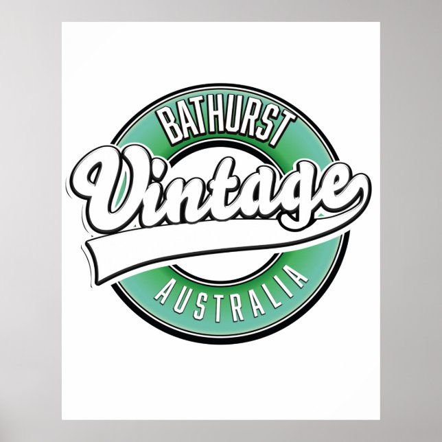 Bathurst australia vintage style logo poster (Front)