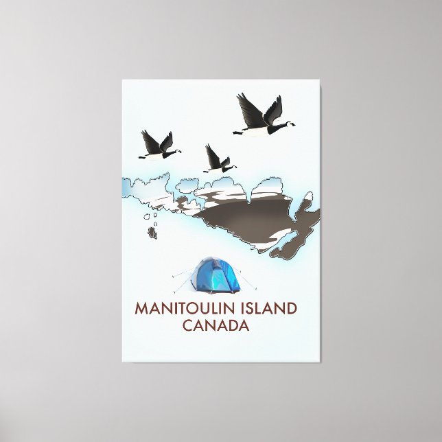 Bathurst Island Canada Travel map Canvas Print (Front)