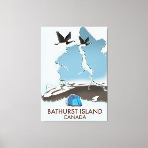 Bathurst Island Canada Travel map Canvas Print