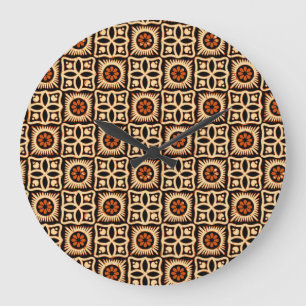 Batik abstract, seamless textile pattern. large clock