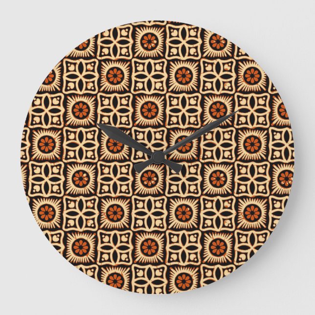 Batik abstract, seamless textile pattern. large clock (Front)