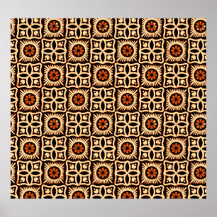 Batik abstract, seamless textile pattern. poster