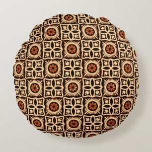 Batik abstract, seamless textile pattern. round cushion