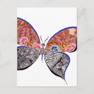 batik and butterfly no.6 collection postcard