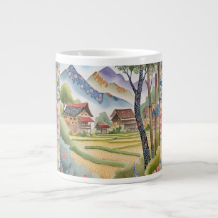 Batik Art Inspired by Indonesian Nature Large Coffee Mug