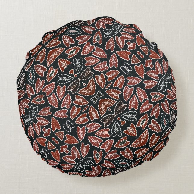 Batik Banten Simbut Round Pouf Round Cushion (Back)