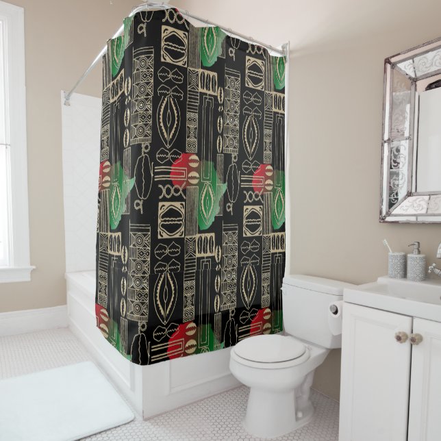 Batik Beads Motif Shower Curtain (In Situ)