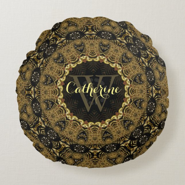 Batik Bohasia Earthy Arts Round Cushion Pillow (Front)