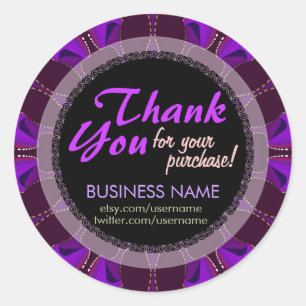 Batik Business Thank You Purple Sticker
