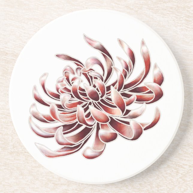 Batik Chrysanthemum Coaster (Front)