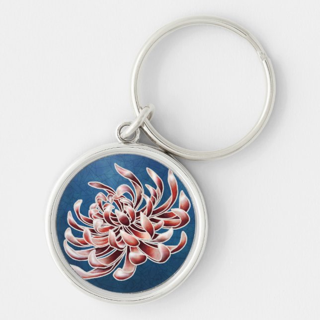 Batik Chrysanthemum Key Ring (Front)