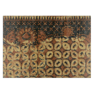 Batik Earthy Coffee Bean Elegant Rustic Rugged Cutting Board